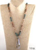 Boho Necklace, RH Antique Drop Crystal Lava Stone